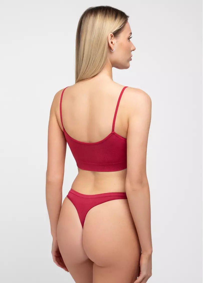 Безшовний топ на бретелях CAMI TOP winterberry (червоний)