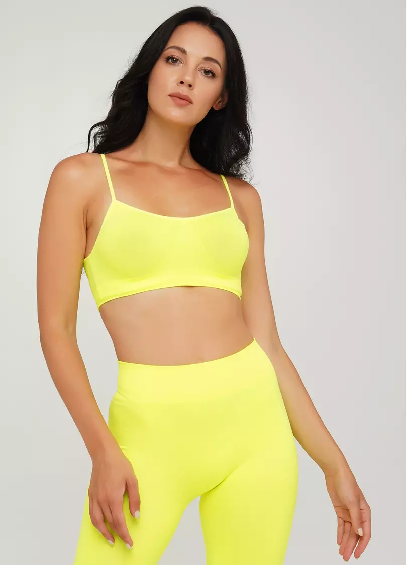 Безшовний топ на бретелях CAMI TOP (неоновий жовтий)