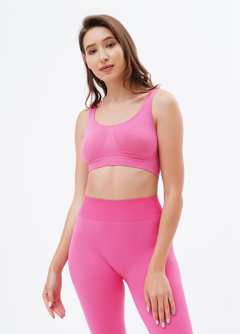 Топ на широких бретелях бесшовный CLASSIC TOP bubblegum (розовый)