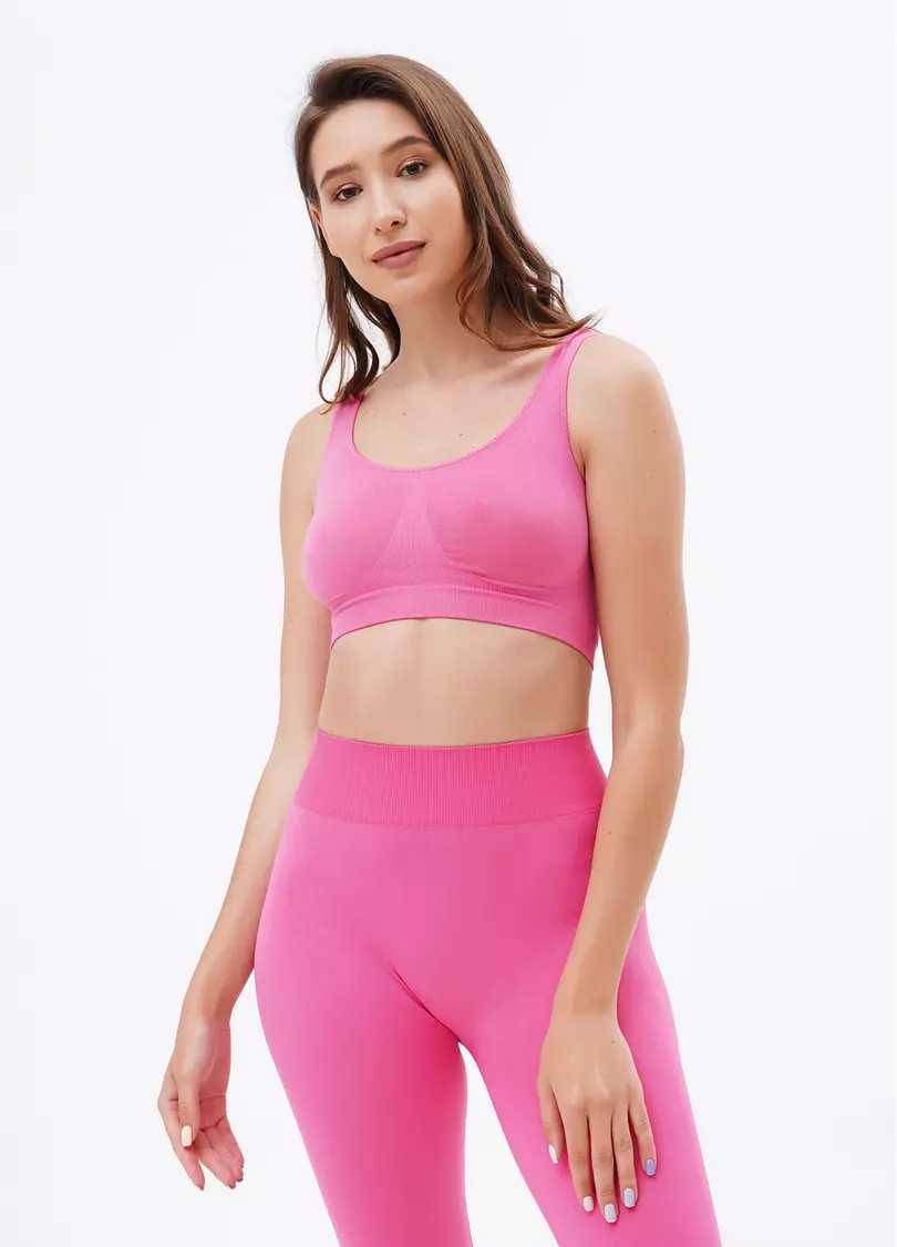 Топ на широких бретелях бесшовный CLASSIC TOP bubblegum (розовый)