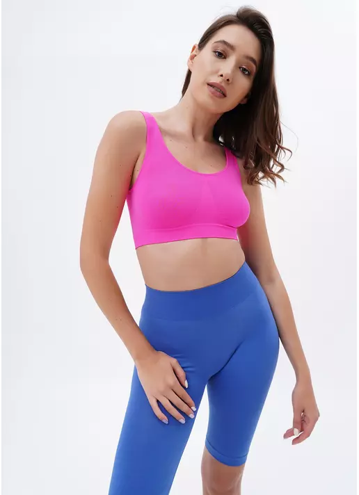 Топ на широких бретелях безшовний CLASSIC TOP pink neon (рожевий)