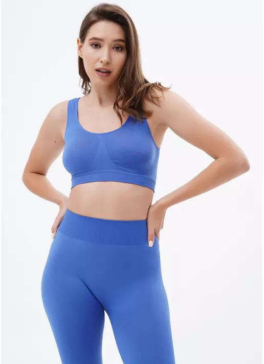 Топ на широких бретелях безшовний CLASSIC TOP skydiver (синій)