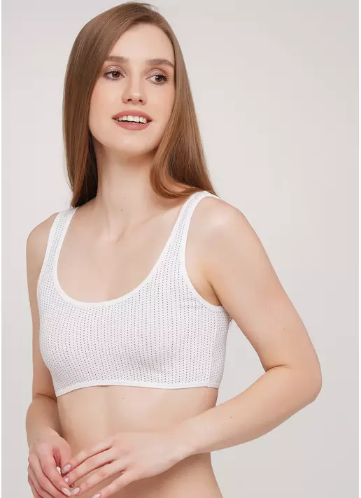 Хлопковый топ с круглым вырезом в горох Dreams 4102/60