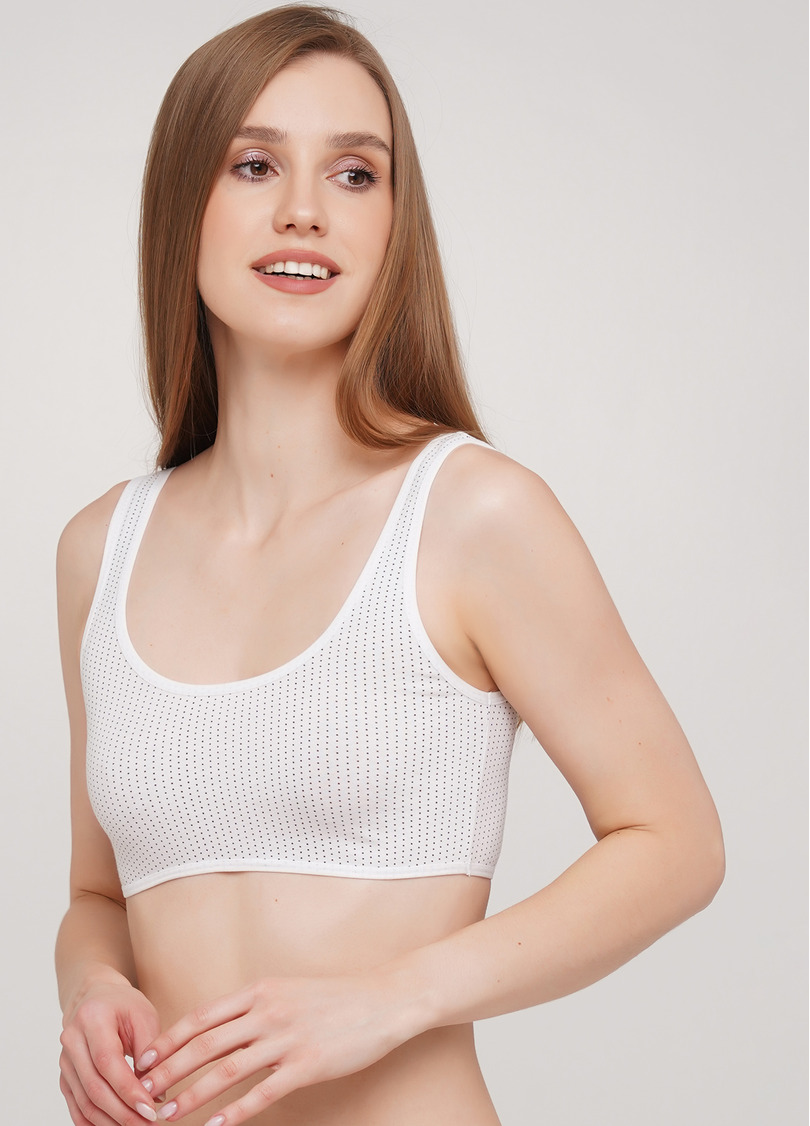 Бавовняний топ з круглим вирізом в горох Dreams 4102/60