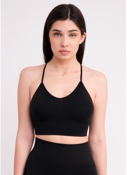 Бесшовный топ с боковой поддержкой FLEX TOP black (черный)