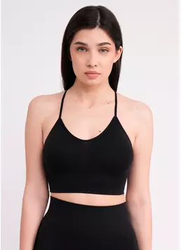 Бесшовный топ с боковой поддержкой FLEX TOP black (черный)