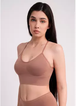 Бесшовный топ с боковой поддержкой FLEX TOP mokko (коричневый)