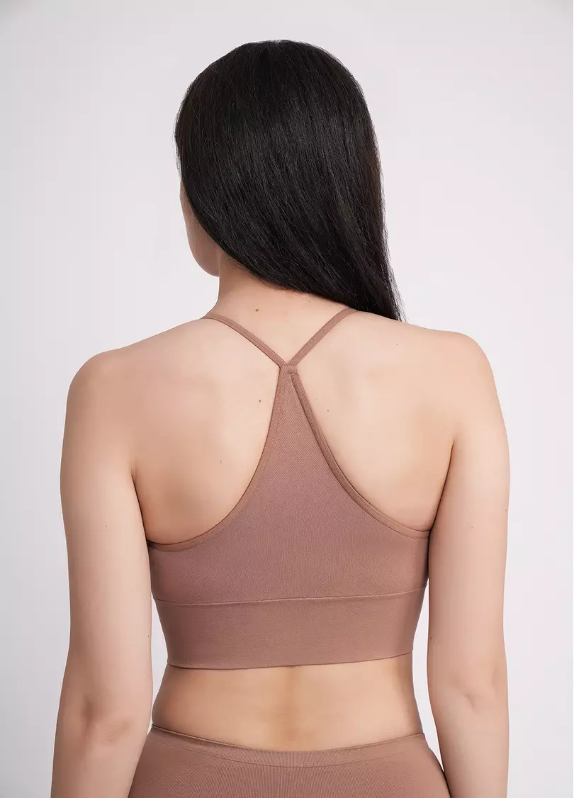 Бесшовный топ с боковой поддержкой FLEX TOP mokko (коричневый)