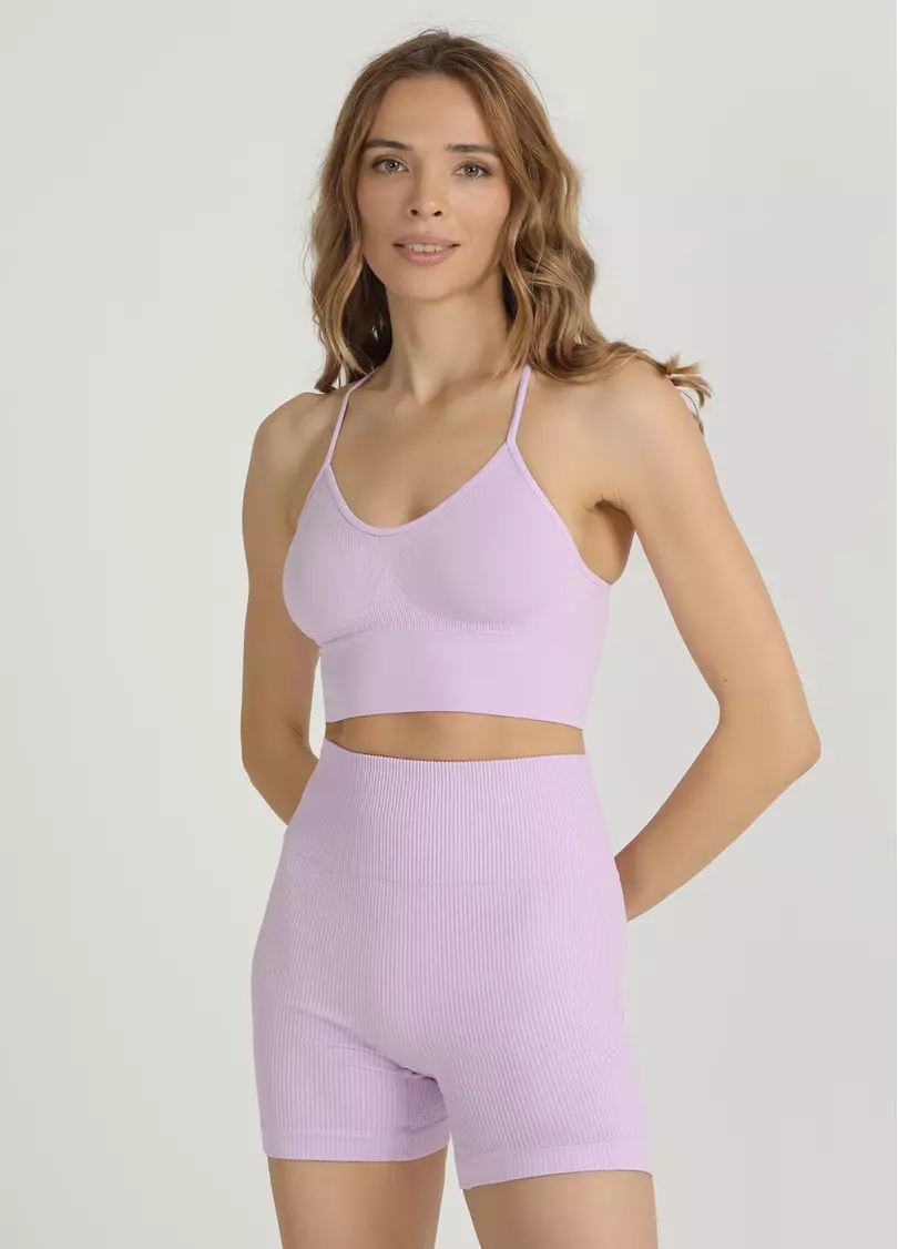 Безшовний топ з боковою підтримкою FLEX TOP orchid bloom (фіолетовий)