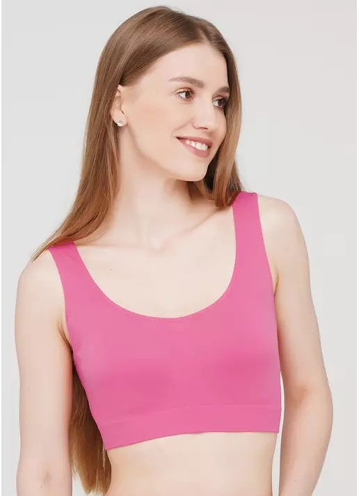 Безшовний топ на широких бретелях TANK TOP bubblegum (рожевий)