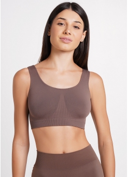 Бесшовный топ на широких бретелях TANK TOP deep taupe (коричневый)