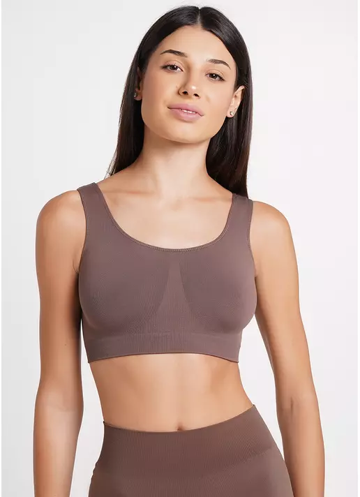 Бесшовный топ на широких бретелях TANK TOP deep taupe (коричневый) Бесшовный топ на широких бретелях TANK TOP deep taupe (коричневый)