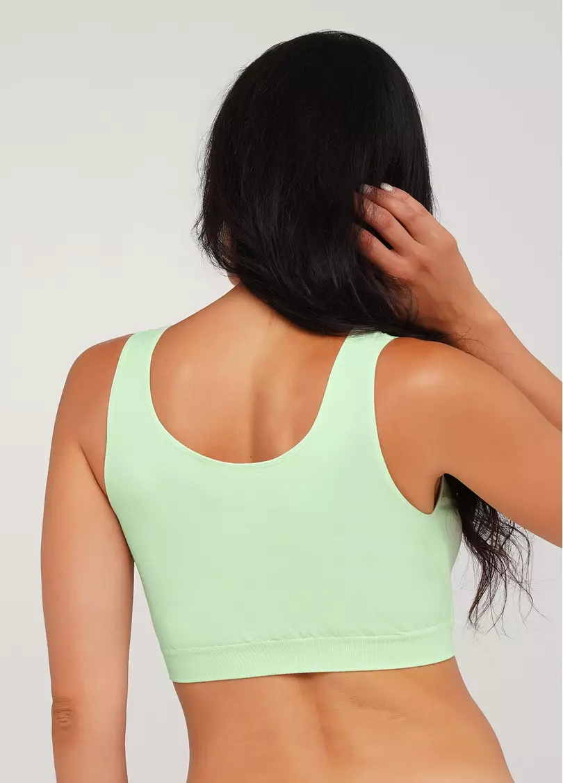 Бесшовный топ на широких бретелях TANK TOP (фисташковый)
