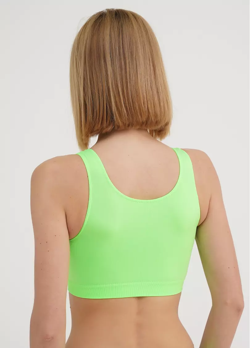 Бесшовный топ на широких бретелях TANK TOP green neon (неоновый зеленый)
