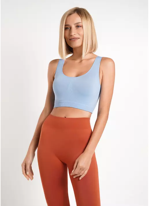 Безшовний топ на широких бретелях TANK TOP lacecap hydrangea (блакитний)