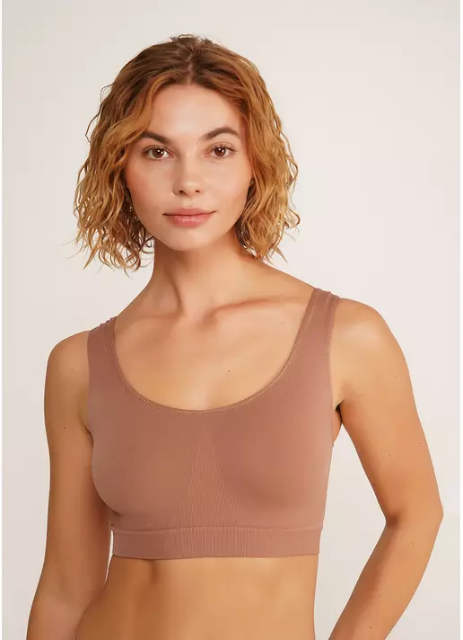 Бесшовный топ на широких бретелях TANK TOP mokko (коричневый) Бесшовный топ на широких бретелях TANK TOP mokko (коричневый)