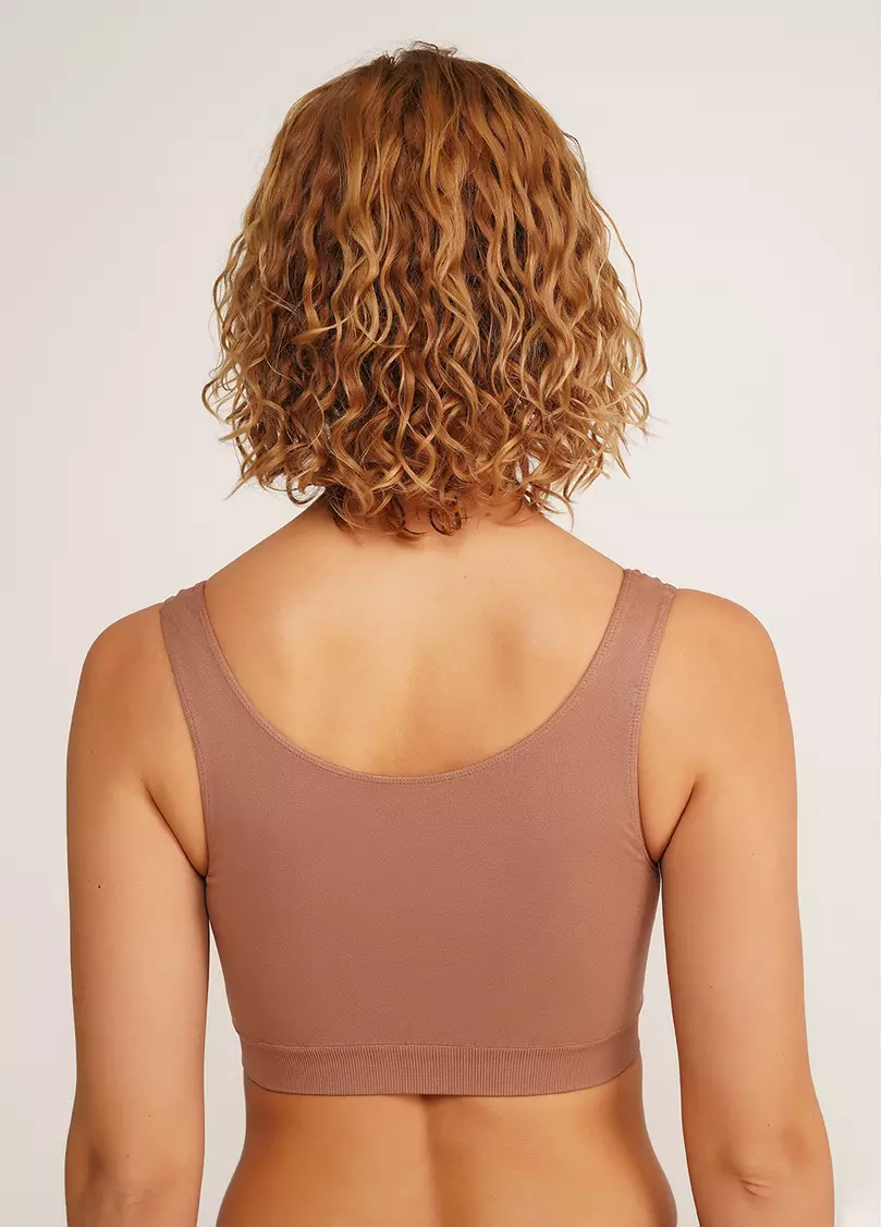 Бесшовный топ на широких бретелях TANK TOP mokko (коричневый)