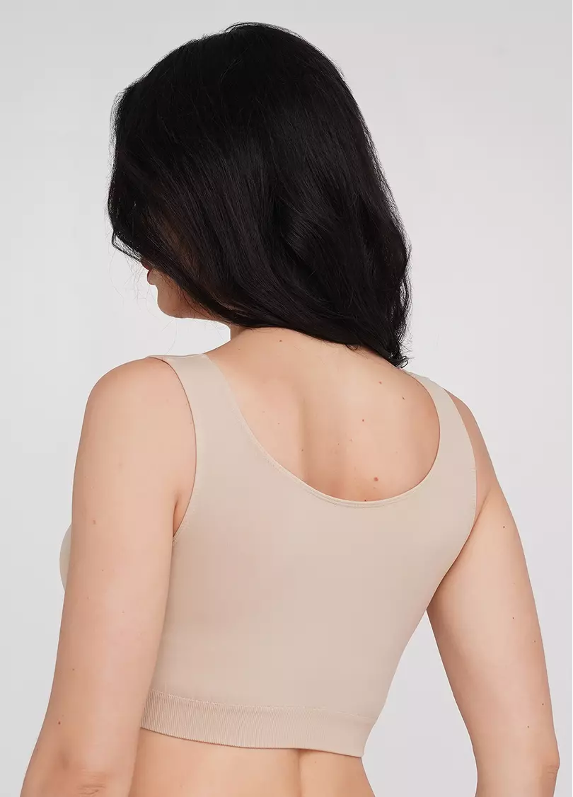 Безшовний топ на широких бретелях TANK TOP (бежевий)