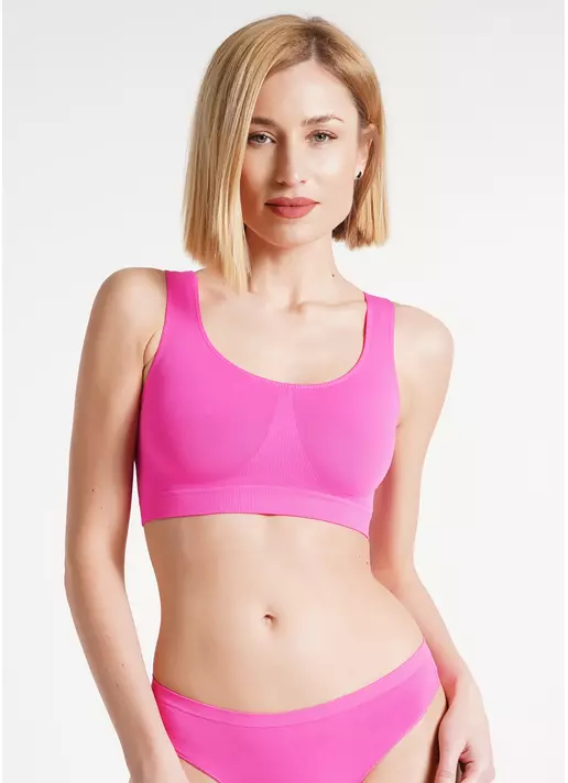 Безшовний топ на широких бретелях TANK TOP pink neon (неоновий рожевий) Безшовний топ на широких бретелях TANK TOP pink neon (неоновий рожевий)