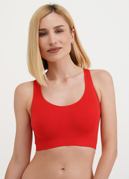 Бесшовный топ на широких бретелях TANK TOP poinciana (красный)