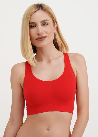Бесшовный топ на широких бретелях TANK TOP poinciana (красный)