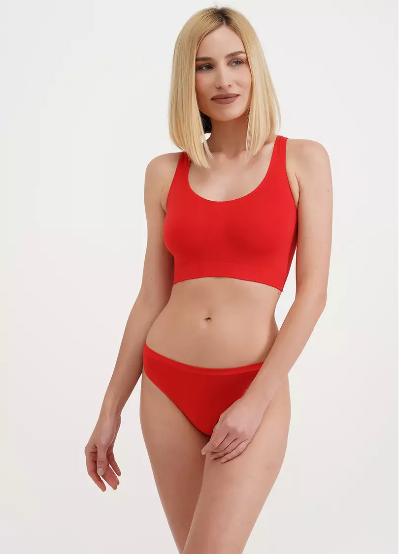 Бесшовный топ на широких бретелях TANK TOP poinciana (красный)