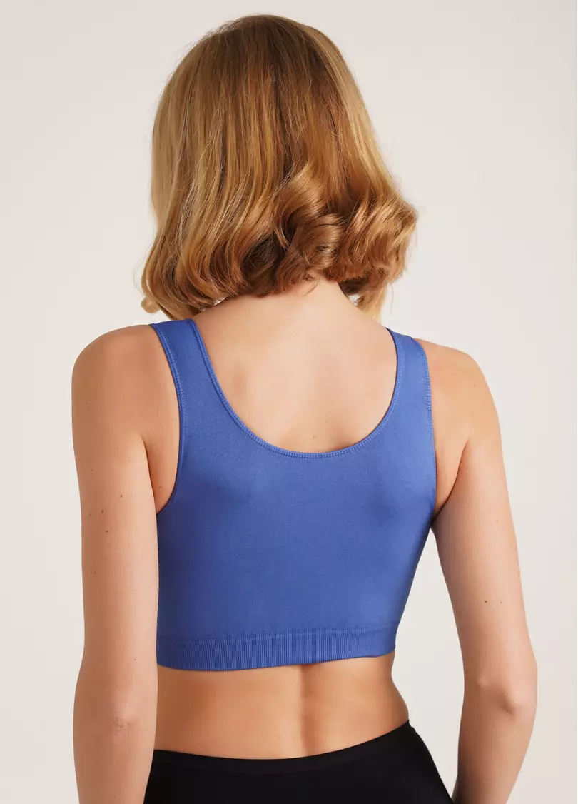 Безшовний топ на широких бретелях TANK TOP skydiver (синій)