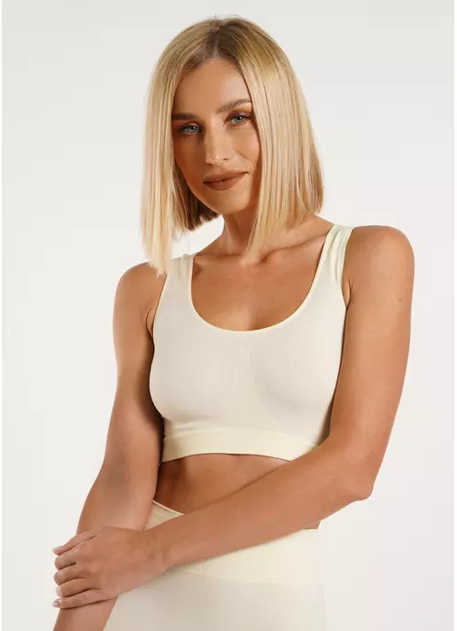 Безшовний топ на широких бретелях TANK TOP vanilla (жовтий)