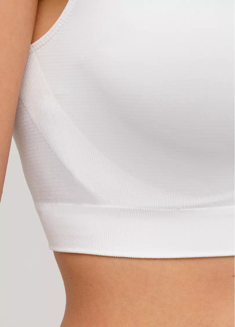 Безшовний топ на широких бретелях TANK TOP (білий)