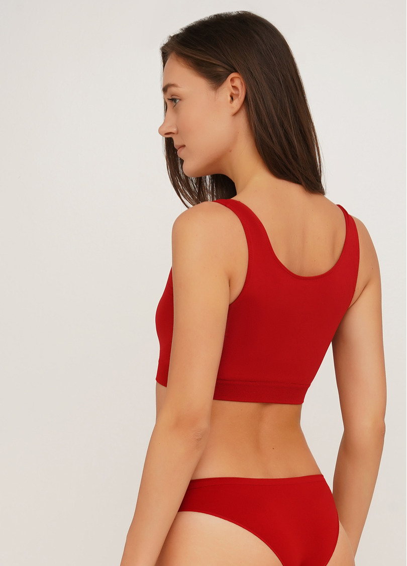 Бесшовный топ на широких бретелях TANK TOP winery (красный)