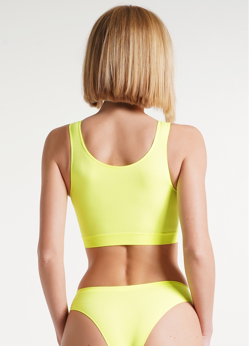 Бесшовный топ на широких бретелях TANK TOP yellow neon (неоновый желтый)