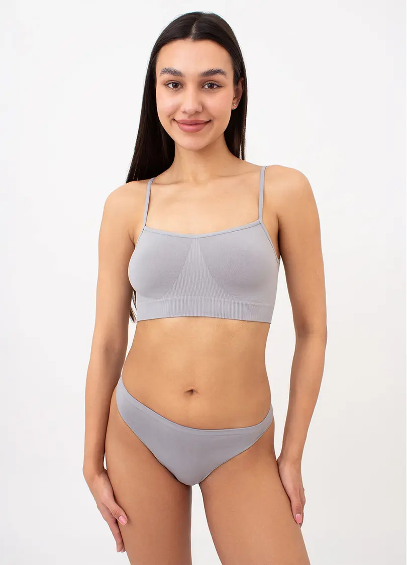 Бесшовный топ на тонких бретелях CAMI TOP, серый