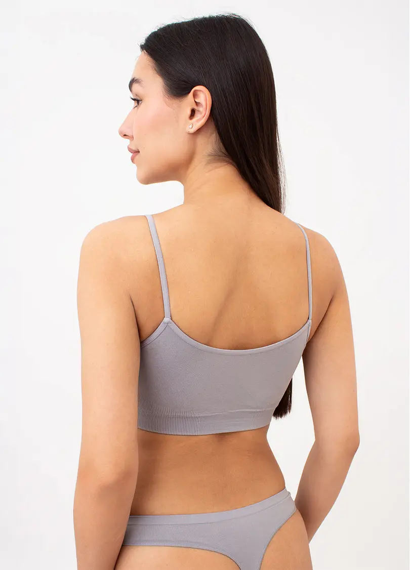Бесшовный топ на тонких бретелях CAMI TOP, серый