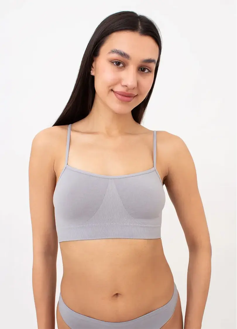 Бесшовный топ на тонких бретелях CAMI TOP, серый