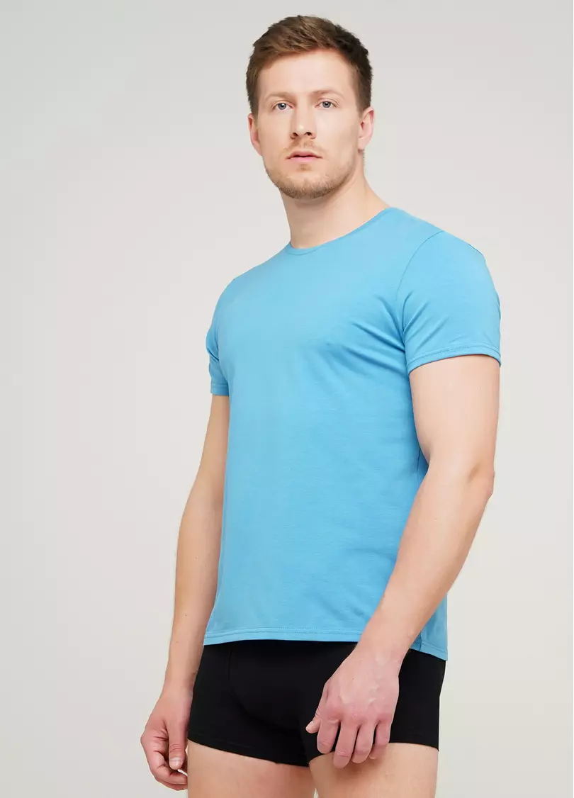 Классическая мужская футболка Adam 49/409/010 (голубой)
