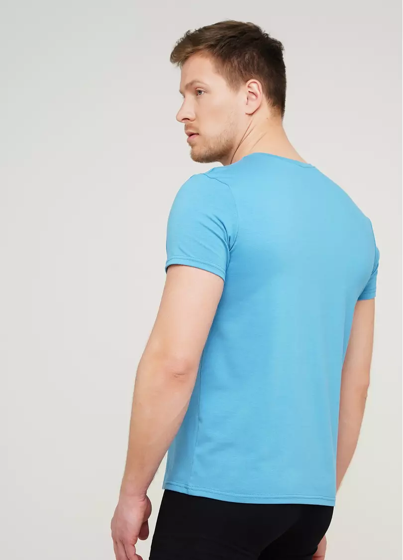 Классическая мужская футболка Adam 49/409/010 (голубой)