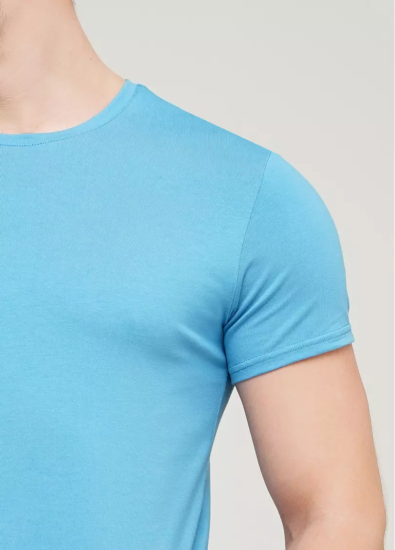 Классическая мужская футболка Adam 49/409/010 (голубой)