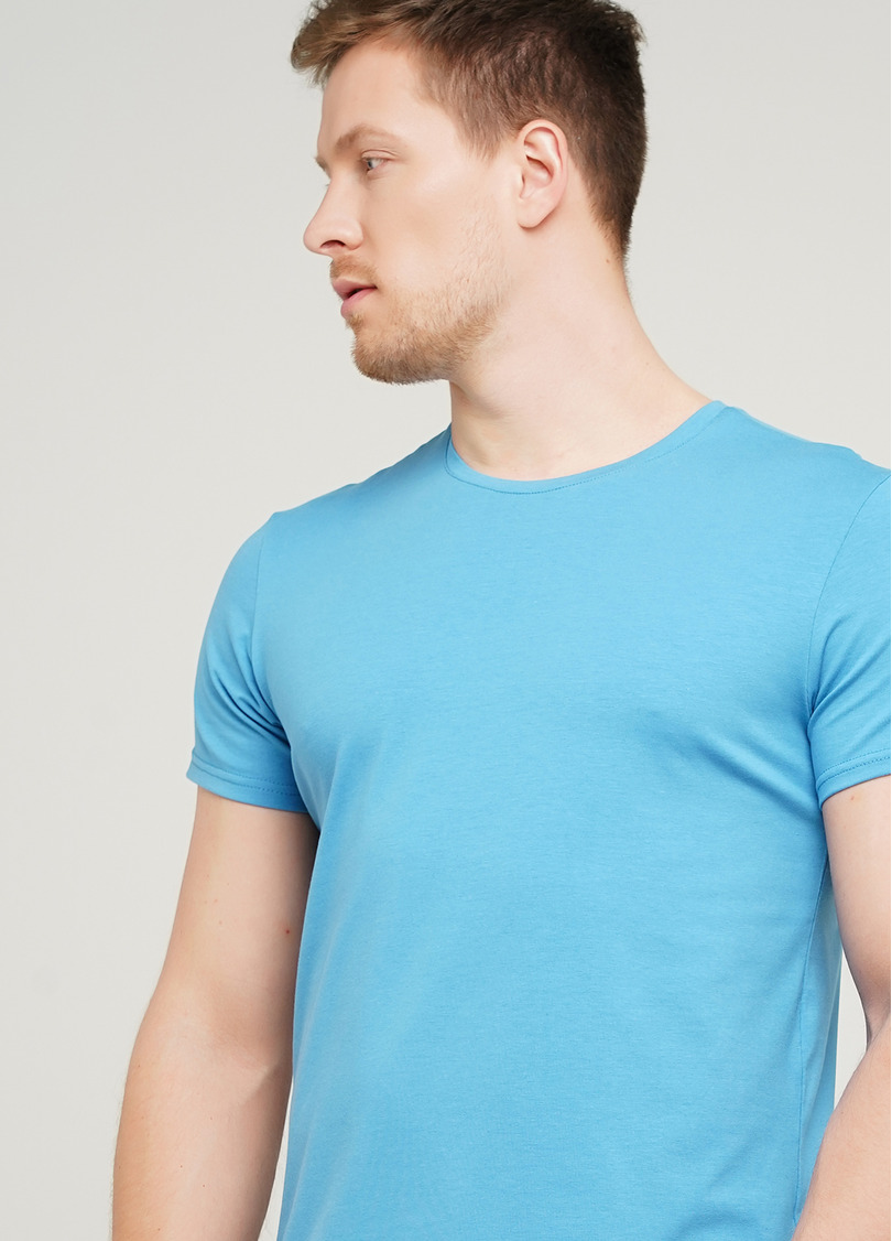 Классическая мужская футболка Adam 49/409/010 (голубой)