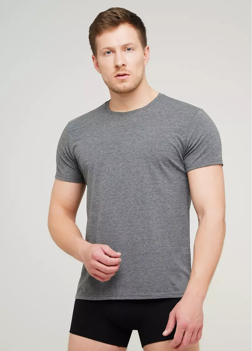 Класична чоловіча футболка Adam 49/409/010 (темно-сірий)