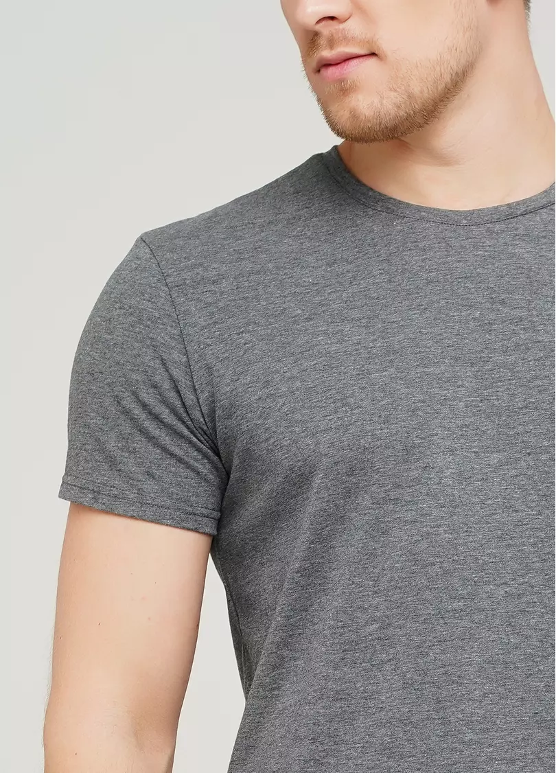 Класична чоловіча футболка Adam 49/409/010 (темно-сірий)