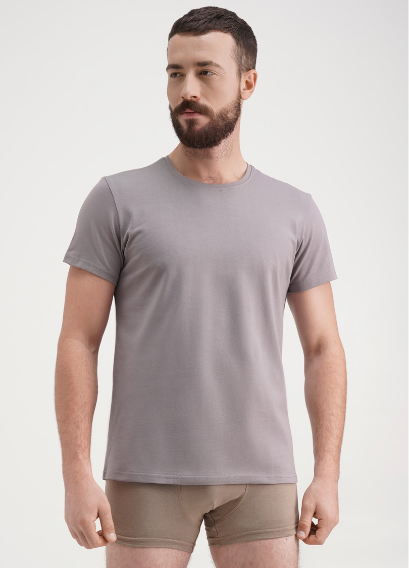 Классическая мужская футболка Adam 49/409/010 grey (серый)