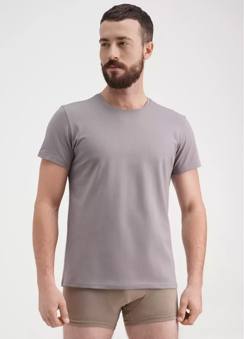 Классическая мужская футболка Adam 49/409/010 grey (серый)