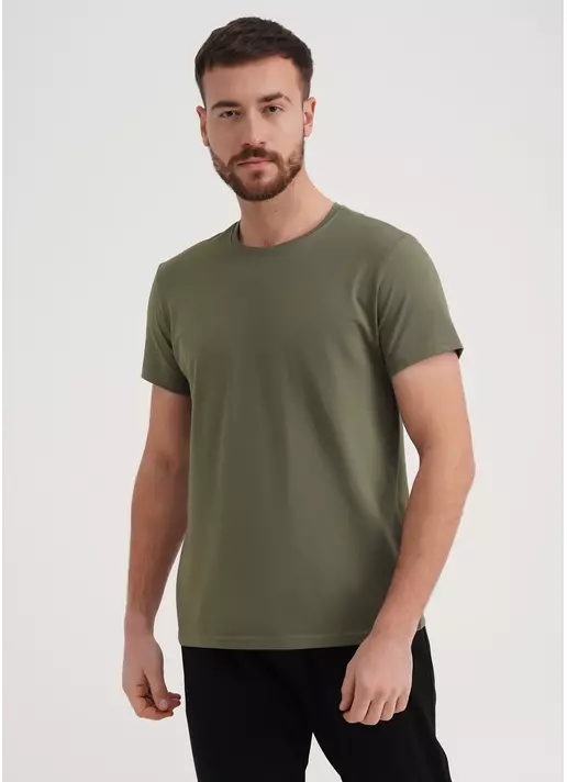 Класична чоловіча футболка Adam 49/409/010 khaki (хакі)