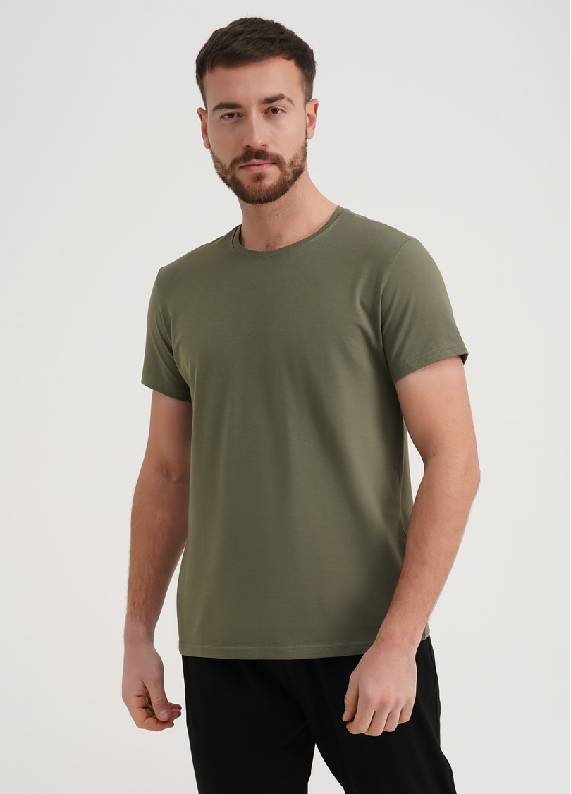 Класична чоловіча футболка Adam 49/409/010 khaki (хакі)