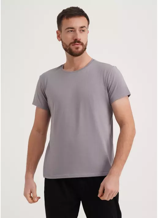 Класична чоловіча футболка Adam 49/409/010 light grey (сірий)