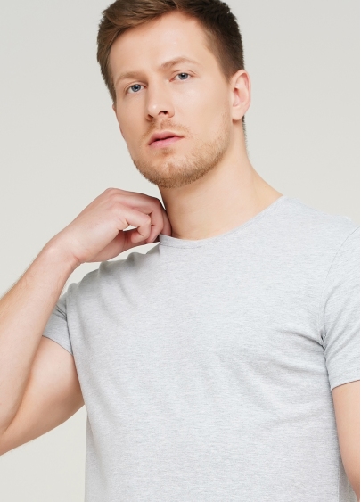 Классическая мужская футболка Adam 49/409/010 (светло-серый)