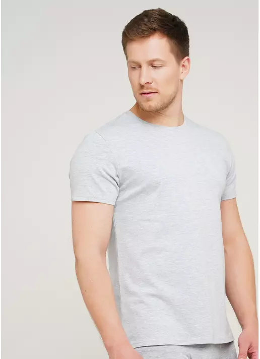 Класична чоловіча футболка Adam 49/409/010 (світло-сірий)