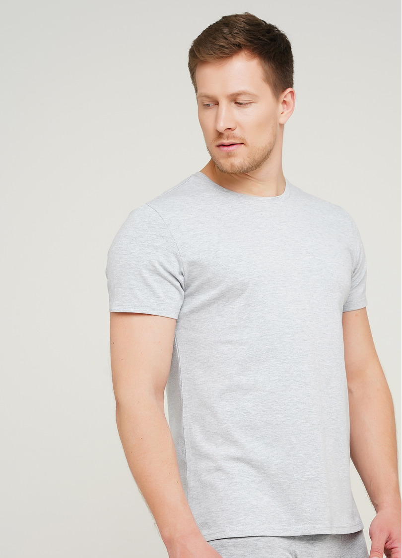 Класична чоловіча футболка Adam 49/409/010 (світло-сірий)
