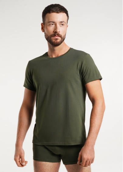 Класична чоловіча футболка Adam 49/409/010 light khaki (зелений)