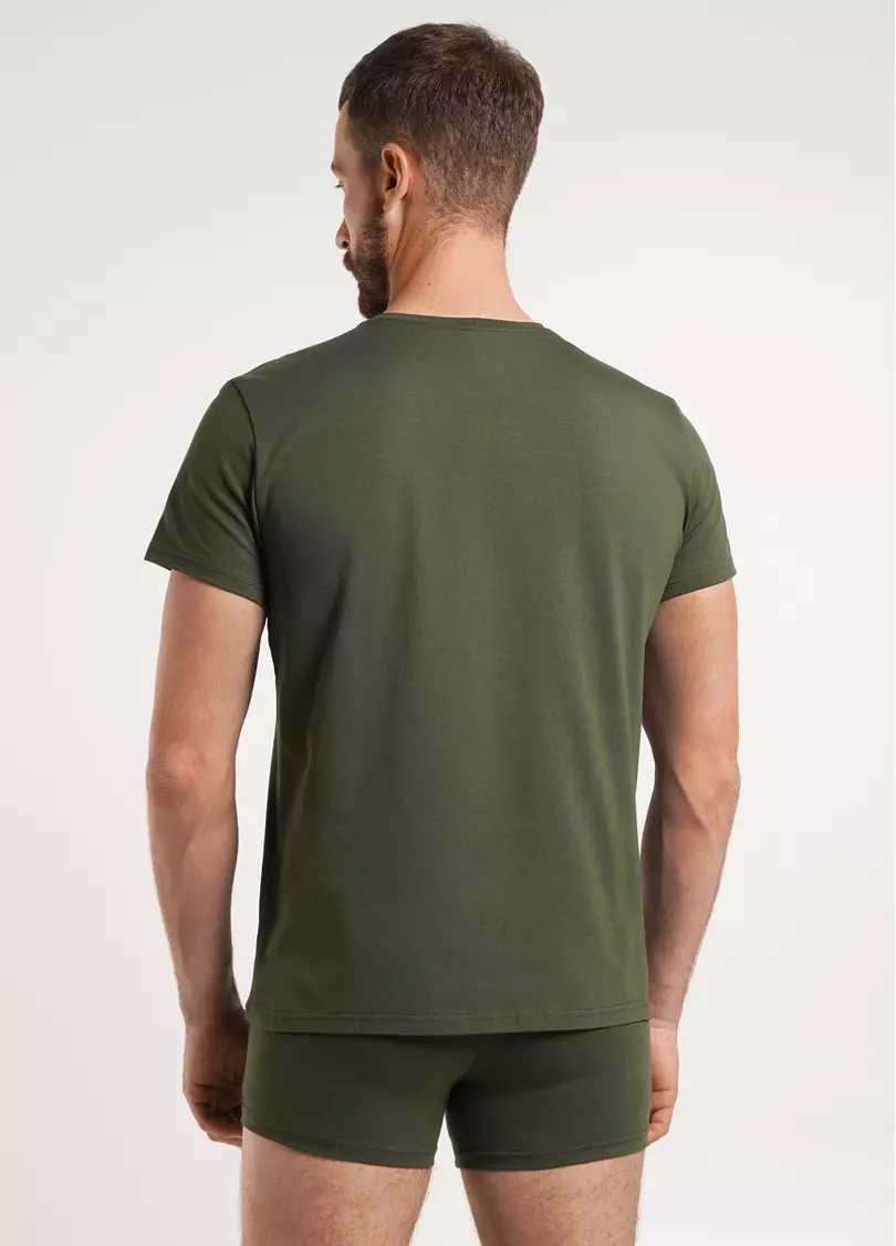 Классическая мужская футболка Adam 49/409/010 light khaki (зеленый)